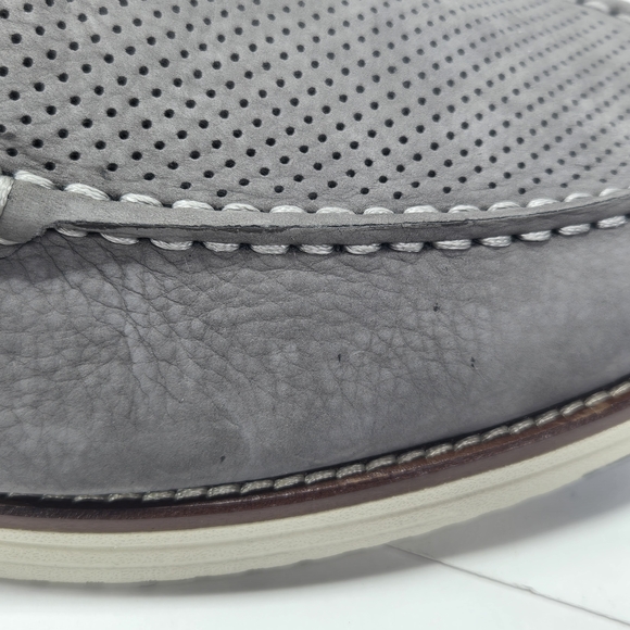 Johnston & Murphy Hodges Perforated Men's Gray Nubuck Leather Loafers Size 13 - Picture 12 of 15